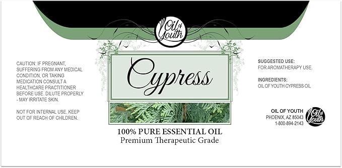 Oil of Youth Cypress Essential Oil 4 oz – Therapeutic Grade Aromatherapy Oil