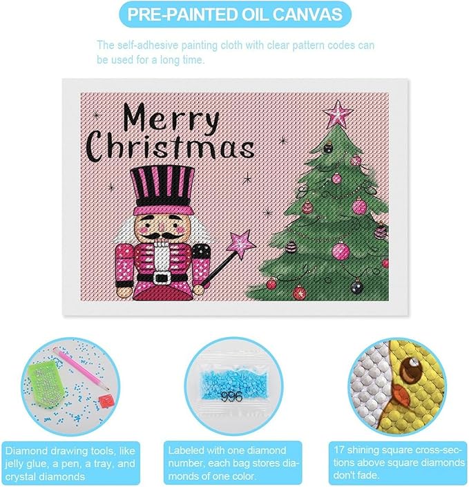 AIVKIEJK Diamond Painting Kits for Adults - Christmas Tree Painting DIY 5D Full Drill Diamond Dots Paintings with Diamonds Gem Art and Crafts Home Decor 8"x12"