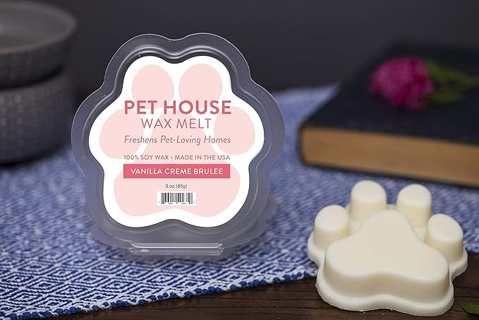 Pet House Vanilla Crème Brulee Wax Melts - Long-Lasting Scented Wax Melts Plant Based, Pet Friendly Pack of 2