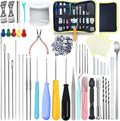155PCS Adjustable Candle Hole Drill Needle with Candle Wick Roll 200 Ft,Candle Making Kits to Insert Wick in Silicone Molds,Mold Hook & Eye Punch Needle,Big Hole Long Needle,Stickers,Center Holder