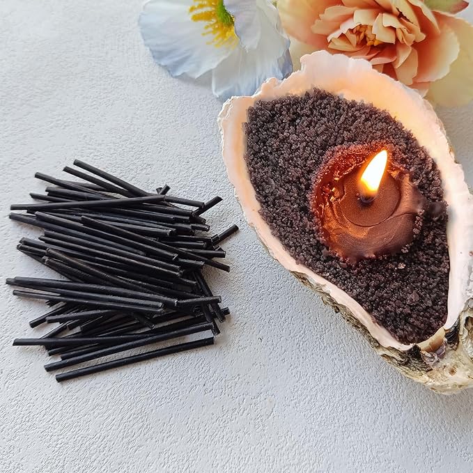 Pearled Candle Wick 2.2 Inch Black Cotton Wicks 50-Pack - Premium Metal-Free & Lead-Free Candle Wicks for Candle Making