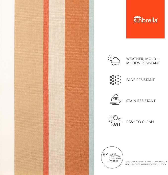 Sunbrella Outdoor Fabric by The Yard | Beaming Mojave (Striped) | Official Sunbrella Seller | Indoor or Outdoor Upholstery Fabric for Chairs, Cushions, Drapery, Pillows, Furniture
