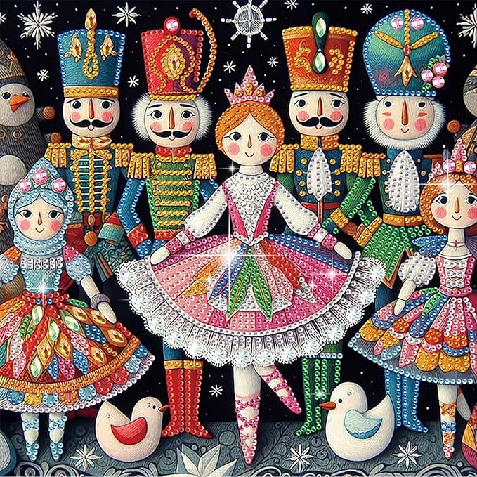 5D Christmas Girl Special Shape Diamond Art Kits for Beginners, Christmas Winter Theme Diamonds Painting Kits for Adults,DIY Crystal Rhinestones Diamond Paintings for Home Wall Decor 12×12Inch