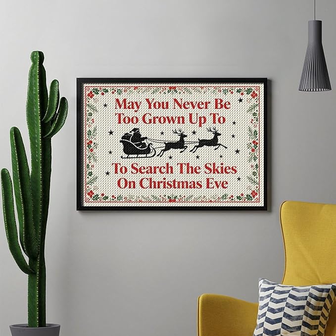 AIVKIEJK Diamond Painting Kits for Adults - Christmas May You Never Grow Too Big Painting DIY 5D Full Drill Diamond Dots Paintings with Diamonds Gem Art and Crafts Home Decor 8"x12"