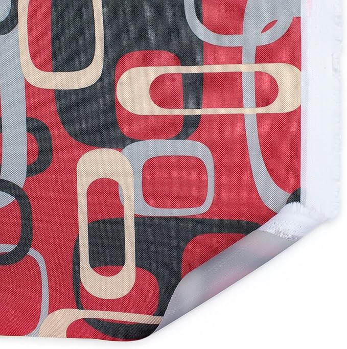 Ottertex Waterproof Printed Outdoor PFAS-Free 600 Denier UV Resistant Canvas Fabric by The Yard - for Sewing Or Upholstering Furniture, Awnings, Accessories, & More (Red Retro, 1 Yard)