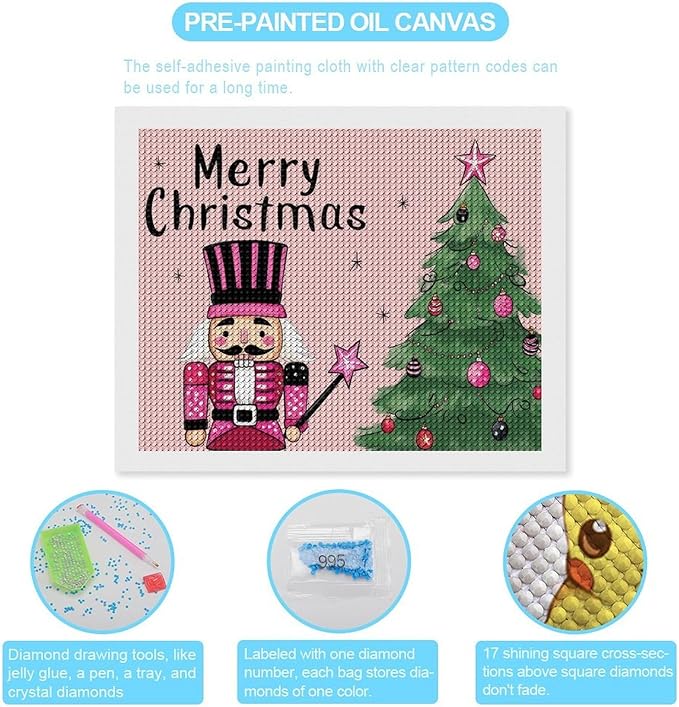 AIVKIEJK Diamond Painting Kits for Adults - Christmas Tree Painting DIY 5D Full Drill Diamond Dots Paintings with Diamonds Gem Art and Crafts Home Decor 16"x20"