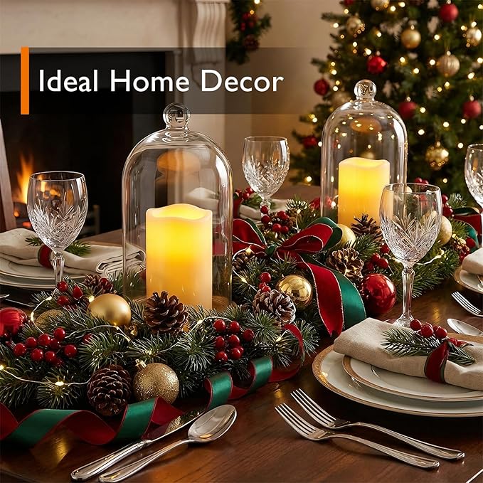 Homemory 3"x5" Flameless Candles, Outdoor Waterproof, Battery Operated LED Pillar Candles with Remote Control and Timer, Plastic, Long Lasting