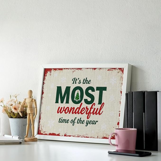 Diamond Painting Kits for Adults - Quote & Christmas Tree Humorous Most Wonderful Time of The Year Painting DIY 5D Full Drill Diamond Dots Paintings with Diamonds Gem Art And Crafts Home Decor 12"x16"