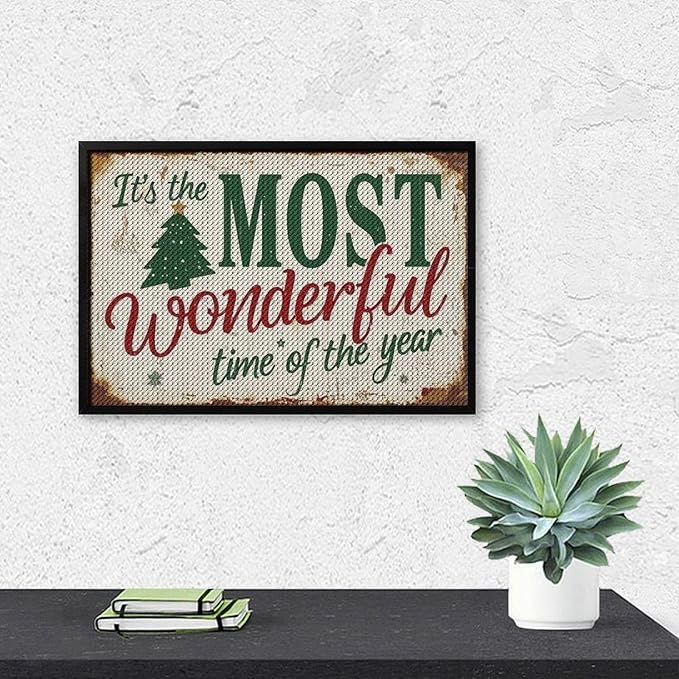 Diamond Painting Kits for Adults - Humorous Quote & Christmas Tree Most Wonderful Time of The Year Painting DIY 5D Full Drill Diamond Dots Paintings with Diamonds Gem Art And Crafts Home Decor 8"x12"
