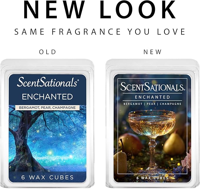 Scentsationals Wax Melts, Wax Cubes Strong Scent - Enchanted - Long Lasting Scented Melts for Warmer, 10oz (24-Cubes)