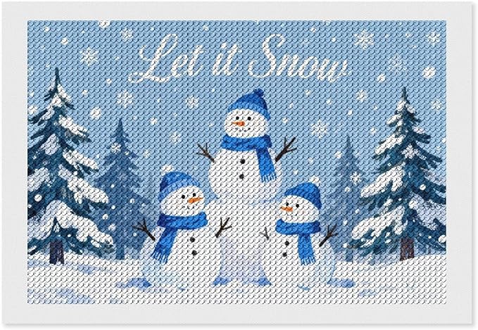 AIVKIEJK Diamond Painting Kits for Adults - Merry Christmas Snowman Winter Painting DIY 5D Full Drill Diamond Dots Paintings with Diamonds Gem Art and Crafts Home Decor 8"x12"
