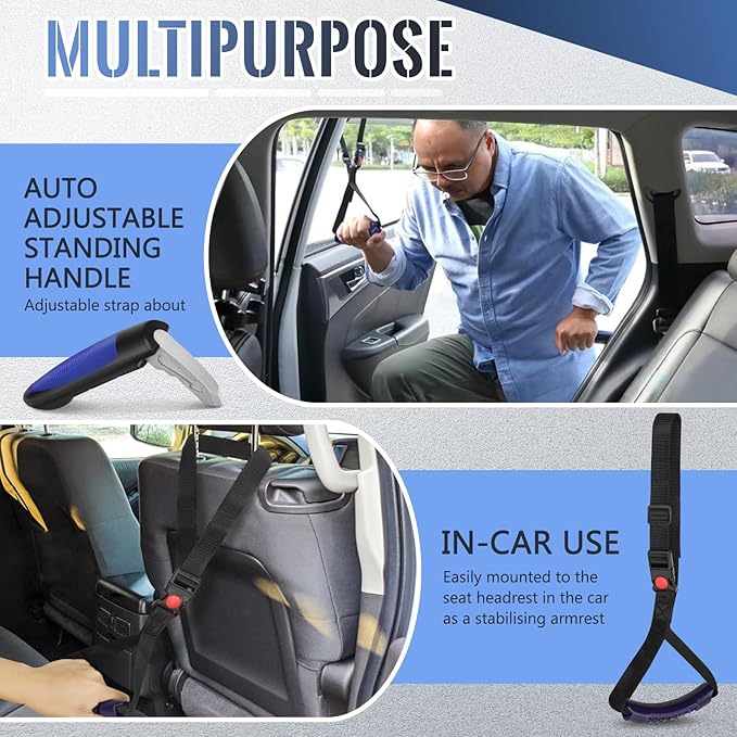 Car Door Handle for Elderly Car Handle Assist Support, Portable Auto Grab Handles with Strap for Handicap Seniors