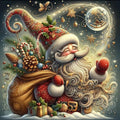 Christmas Santa Claus Diamond Art Painting Kits for Adults, Winter Diamond Painting Kits for Adults Beginners, 5D DIY Full Drill Diamond Dot Gem Art Kits for Adult, Home Wall Decor 13.7x13.7 In