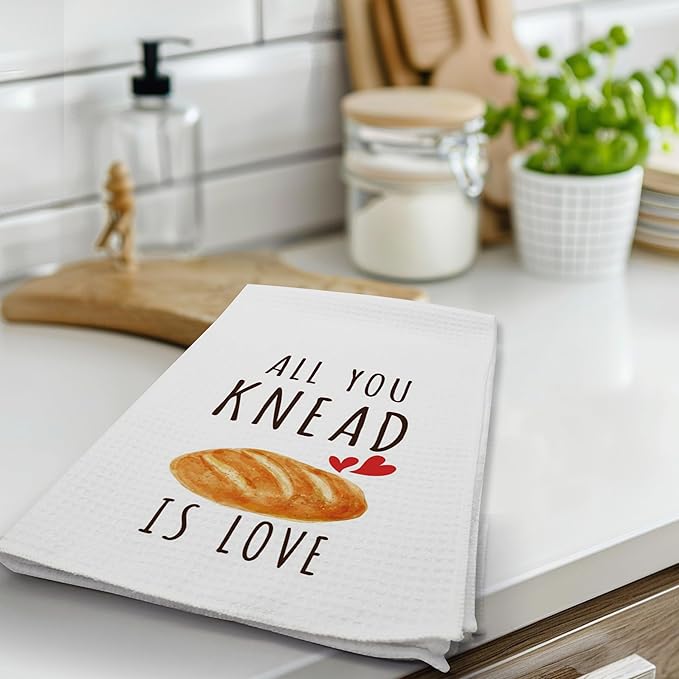 DETIHO Cute Kitchen Towels, Funny Dish Towels Tea Towels for Kitchen Baking, Baking Gifts for Women Mom, Drying Decor Accessories (A03)