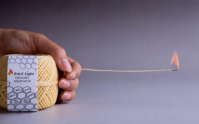 EricX Light Beeswax Hemp Wick,200 ft Spool, Organic Hemp Wick Well Coated with Beeswax,Standard Size(1.0mm)