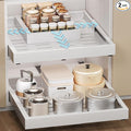 2 Pack Pull Out Cabinet Organizers, Width (12"-19") and Depth (17"-23") Expandable With 3 Slides, No Drill Slide out Drawers Adhesive Film or Nail Cabinets Without Lip in Kitchen, Pantry or Bathroom