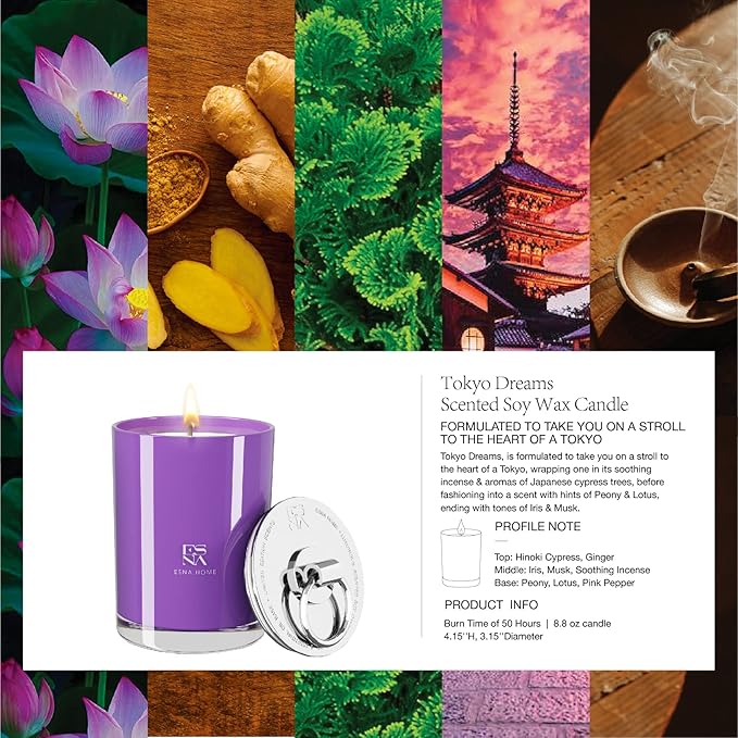 Luxury Highly Scented Soy Candle Natural Lavender Essential Oils Aromatherapy Candles for Relaxation Unique Gifts for Women Living Room Decor Holiday Gift for Mom Wedding Gift 8.8oz 50 Hours Long