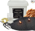 4LB Candle Sand - Black Sandalwood Fantasy Scented Wax Beads, Sand Wax, with 120 Cotton Wicks & Stirring Spoon Ice Scoop - DIY Candles Making Refill Kit