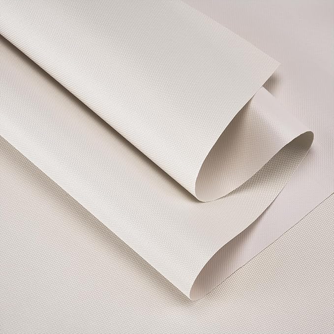 Waterproof Canvas Fabric by The Yard 60" W 600 Denier PVC Backing Water Repellent Polyester Upholster Fabric Material for Indoor Outdoor Marine Awning Tent Craft DIY(1 Yard, Beige)