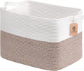 Goodpick Woven Baskets for Organizing, Rectangle Toy Baskets Storage Kids, Rope Storage Basket with Handles, Large Blanket Basket for Living Room, 18 x 14 x 12 Inches