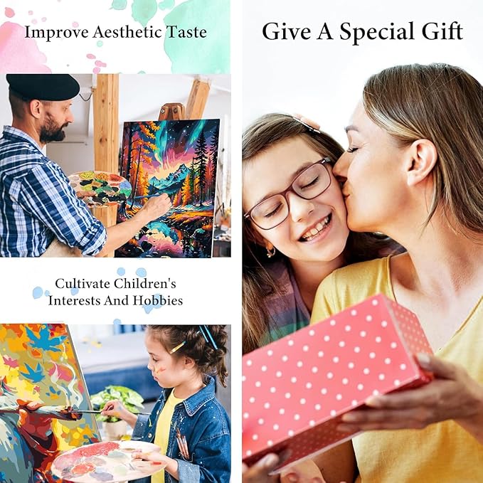 Meothan Paint by Numbers for Adults Gnome Paint by Numbers Kits for Beginner, DIY Acrylic Paint by Number on Canvas Easy Gnomes Paint by Numbers for Adults Home Wall Decor 16X16 Inch Without Frame
