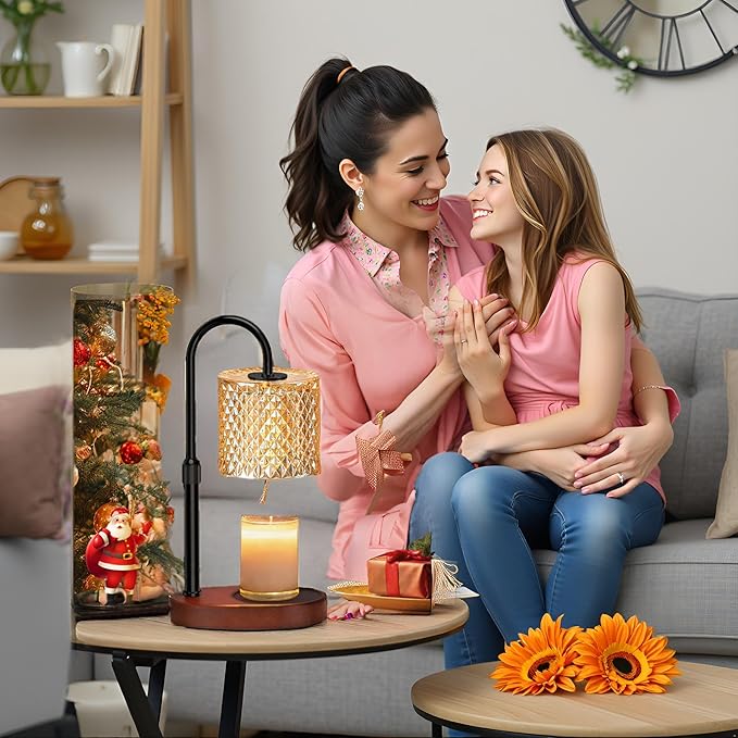 seenlast Electric Candle Lamp Warmer with Timer Dimmer Adjustable Height,Gifts for Women and Men,Vintage Home Decor