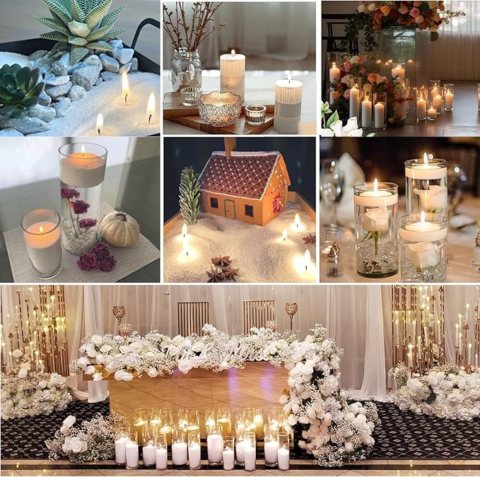 Pearled Sand Candles with Wicks 18 Oz-Refillable Citrus&Lavender Scented Natural Pearled Candle Sand Wax Pearl Candle Powder Beads-Non Toxic Luxury Long Lasting 120 Hours DIY Candles Making Kit White