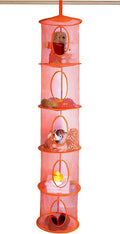 Handy Laundry 5-Shelf Storage Organizer - 12" X 59" - Hang in Your Children's Room or Closet - Fun Way to Organize Kids Toys or Store Gloves, Hats and Mittens - Attaches Easily to Any Rod (Orange)