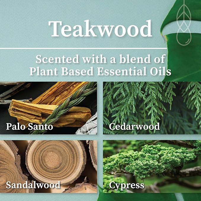 Hemlock Park Crackling Wood Wick Candle Handcrafted with Natural Coconut Wax (Standard 8 oz, Teakwood)