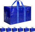 Simple Deluxe 6 Pack Extra Large Moving Bags with Lids, Reinforced Handles and Zippers, Heavy Duty Storage Tote for Moving Travel Camping Space Saving, Blue