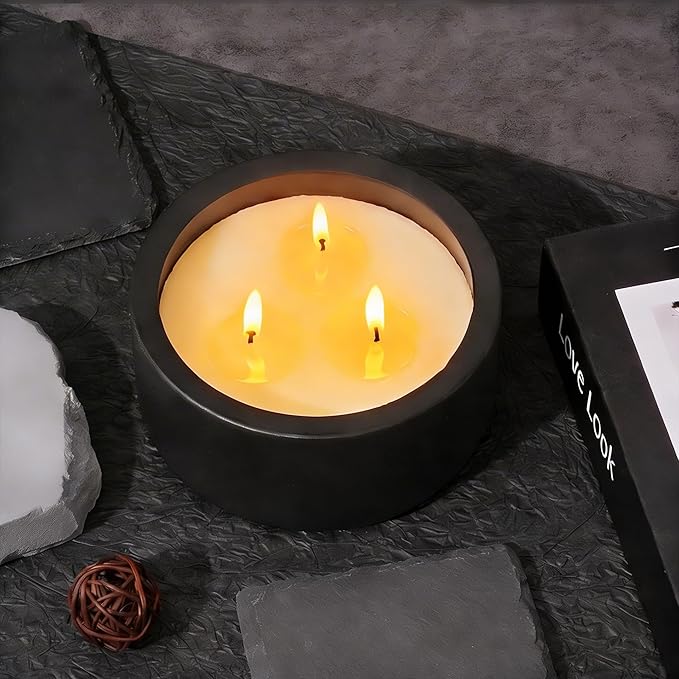 Viyffo 20oz Large Scented Candle – Eucalyptus & Rosemary, 3 Wick Non Toxic Soy Candle, Matte Black Ceramic Jar, Luxury Home Fragrance for Men, Elegant Spring Décor & Premium Birthday Gift