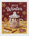 Diamond Painting Kits for Adults - Hello Winter Ice Cream & Gingerbread Snowflakes & Candles Painting DIY 5D Full Drill Diamond Dots Paintings with Diamonds Gem Art And Crafts Home Decor 16"x20"