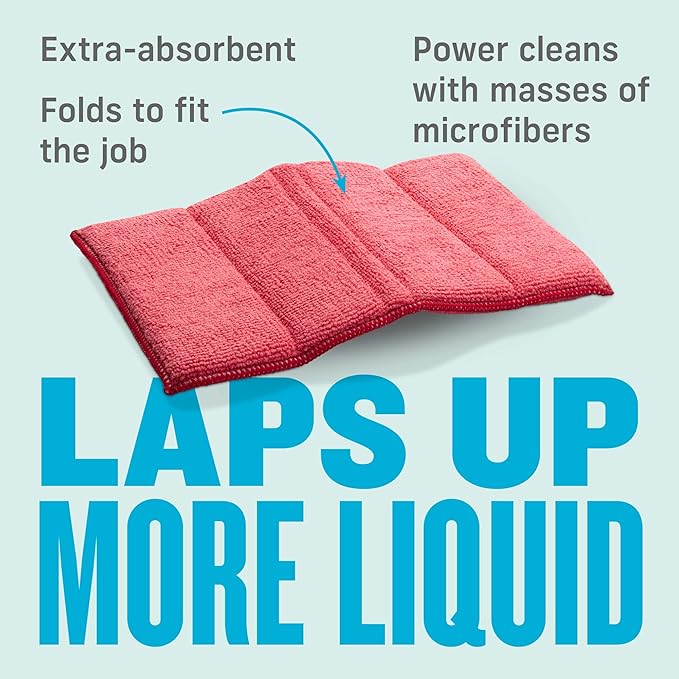 E-Cloth Cleaning Pad, Premium Microfiber Cleaning Cloth, Perfect Dish, Bathtub, Shower, and Barthroom Scrubber, Washable and Reusable, 100 Wash Guarantee, 2 Pack