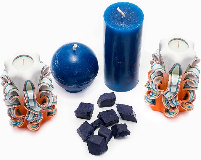 Dark Blue Candle Dye 2oz for Soy Candle Making – Candle Shop Premium Color Dye Blocks for Soy Wax, Beeswax, Paraffin - Candle Wax Dyes
