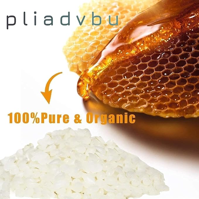 Pliadvbu 10 lb White Beeswax Pellets-Natural Beeswax- Candle Making Wax-Great for DIY Projects Home Care Products Cosmetics Soap Making Supplies