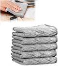 2024 New Multipurpose Wire Dishwashing Rags for Wet and Dry, Non-scratch Wire Dishcloth, Metal Wire Dishwashing Cloth Scrubs Cleans, Reusable Steel Wool Scrubber for Kitchen Cleaning (A-5 Monolayer)