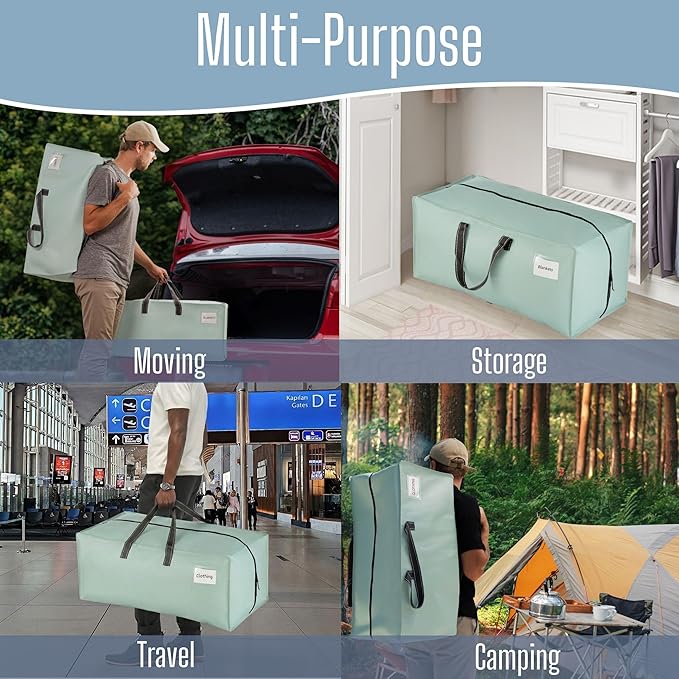 VENO 8 Pack Heavy Duty Moving Bags with Backpack Straps, Zippers & Handles, Extra Large Packing Bags for College Dorm Essentials, Moving Supplies Alternative to Cardboard Moving Boxes