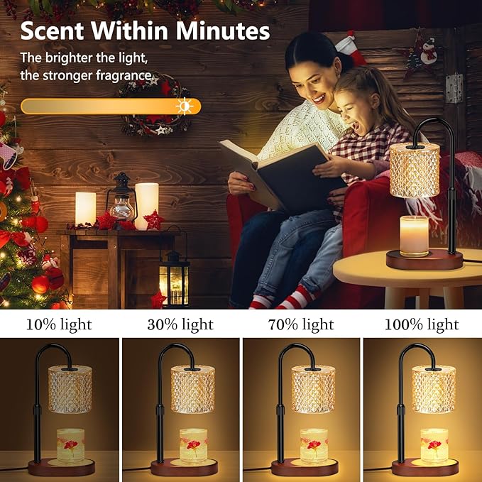 seenlast Electric Candle Lamp Warmer with Timer Dimmer Adjustable Height,Gifts for Women and Men,Vintage Home Decor