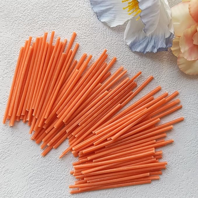 Pearled Candle Wick 2.2 Inch Orange Cotton Wicks 100-Pack - Premium Metal-Free & Lead-Free Candle Wicks for Candle Making