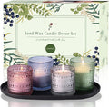 LAMORGIFT Pearled Candle Making Kit- Sand Wax Gift Set- 3.3LB Candle Sand with Wicks, 4 Pcs Glass Candle-Jars with Plastic Tray, 40ml Fragrance Oils Accessories for DIY Scented Candles & Home Decor