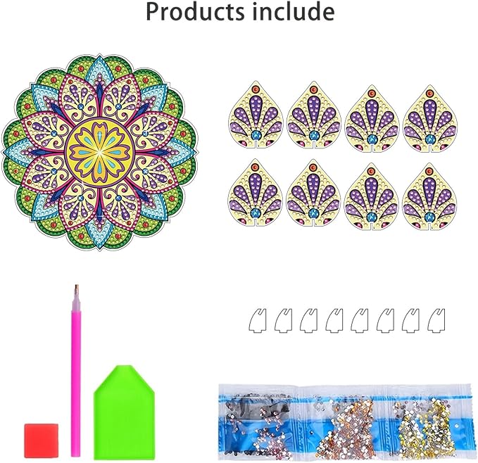 5D DIY Diamond Art Painting PVC Flower Candle Holders Tealight/Tea Light/Votive Candle Holder, for Table Centerpiece Home Décor Party Wedding Dinning-Flower-13