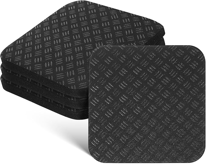4pcs Non-Slip Treadmill Pads Anti-Vibration Exercise Equipment Mats 10x10x1cm for Hardwood and Carpet Floors Home Gym Protection