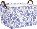 Chinoiserie Rectangle Storage Basket Decor (Blue)