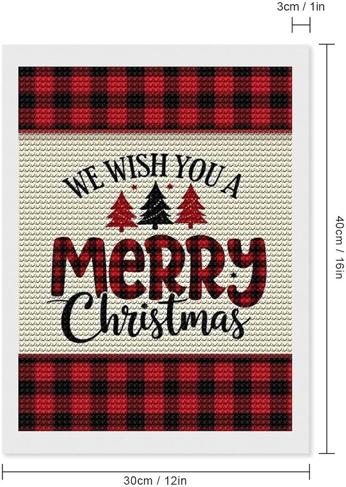 AIVKIEJK Diamond Painting Kits for Adults - Merry Christmas Welcome Painting DIY 5D Full Drill Diamond Dots Paintings with Diamonds Gem Art and Crafts Home Decor 12"x16"