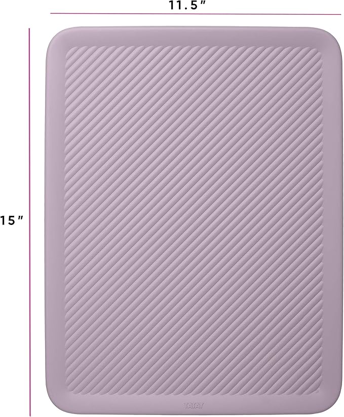 Superio Ribbed Collection Lid for Decorative Plastic Basket Open Home Storage Bins Organizer Baskets, Large Lilac - for Organizing Closet Storage Bins for Shelves Drawer Shelf 15/22 Liter