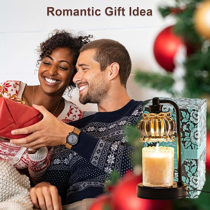 TOFUNTOY Candle Warmer Lamp with Timer, Dimmable Candle Lamp Wax Melt Warmer with 2 Bulbs, Electric Candle Warmer Lamp for Bedroom Living Room House Warming Gifts for Women Mom