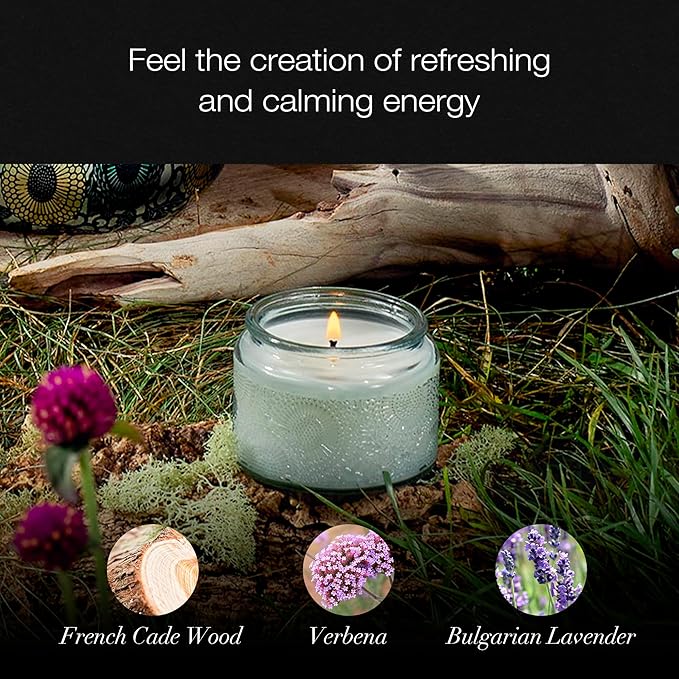 Voluspa French Cade Lavender, Petite Candle Jar, 3.2 oz, 25 Hour Burn Time, Coconut Wax for Clean Burning, Handcrafted in the USA