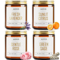 AOOVOO Candle Set - 4PC Scented Candles, 28 oz Soy Candles, Soy Candle for Home Scented, Lavender/Citrus/Rose/Sage