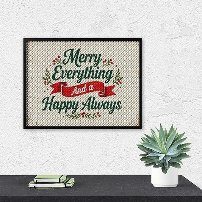 AIVKIEJK Diamond Painting Kits for Adults - Merry Christmas Painting DIY 5D Full Drill Diamond Dots Paintings with Diamonds Gem Art and Crafts Home Decor 12"x16"