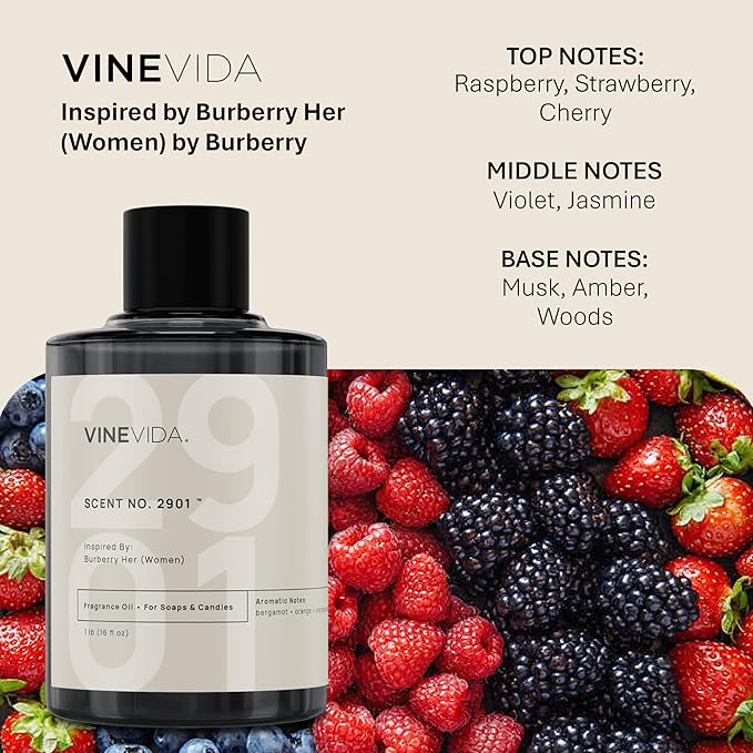 VINEVIDA [16oz] No.2901 Her (Women) Fragrance Oil for Candle Making - Natural Candle Oil Scents - Soap Making Essential Oil - Made in USA